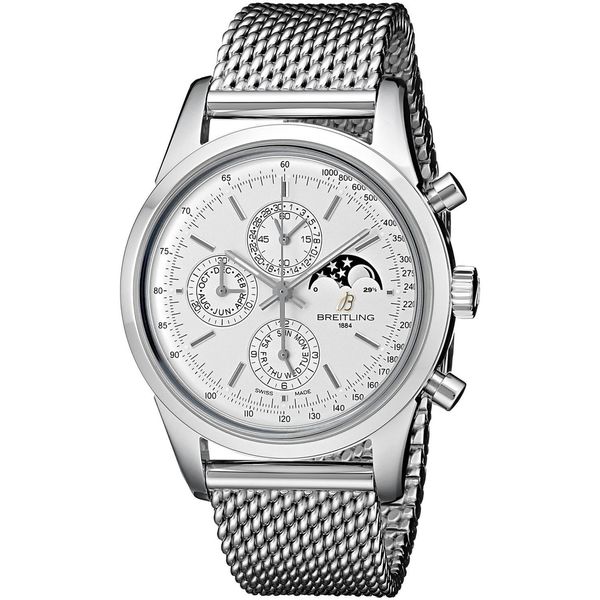 Breitling Men's A1931012-G750 'TransOcean' Automatic Chronograph Moonphase Silver Stainless steel Watch
