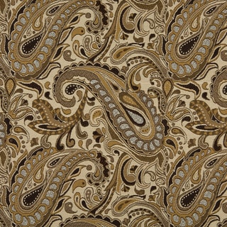 A0110B Brown Beige Gold Tan Paisley Woven Outdoor Upholstery Fabric