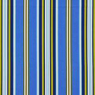 Blue/ Yellow/ White and Green Striped Outdoor Upholstery Fabric