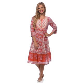 Mohrpankh Women's Abstract Floral Print Kurta Tunic (India)
