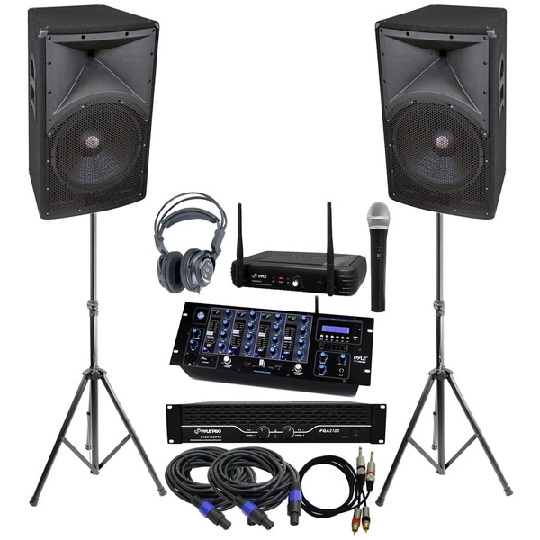 Pyle KTHSP470 Complete DJ System with 2100 Watts Amp/ 2way Speakers