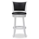 Watson White Solid Wood Swivel Bar Stool with Black Faux Leather Upholstered Seat (Set of 2)
