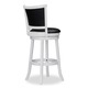 Watson White Solid Wood Swivel Bar Stool with Black Faux Leather Upholstered Seat (Set of 2)