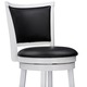 Watson White Solid Wood Swivel Bar Stool with Black Faux Leather Upholstered Seat (Set of 2)