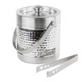 Stainless Steel Hammered Double Wall Ice Bucket Wine Chiller with Tongs