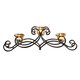 Adeco Iron Table Desktop 3-light Scroll Design Candle Holder