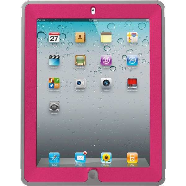 OtterBox Defender Series Pink/ Grey Case with Screen Protector and Stand for iPad 2/ 3/ 4th Generation