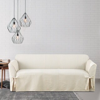 Sure Fit Ticking Stripe One Piece Sofa Slipcover