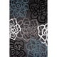 Contemporary Modern Floral Flowers D.Grey Area Rug (7'10 x 10'2) (As Is Item)