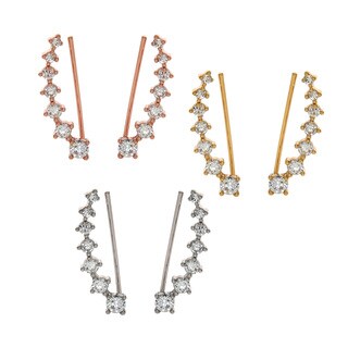 Eternally Haute Pave Cubic Zirconia Aries Ear Cuff Climbers
