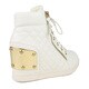 Fahrenheit Women's Quilted Gold Metal Plaque Women's Wedge Sneakers