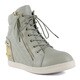 Fahrenheit Women's Quilted Gold Metal Plaque Women's Wedge Sneakers