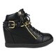 Fahrenheit Women's Lace-up Chain Detail Women's Wedge Sneakers
