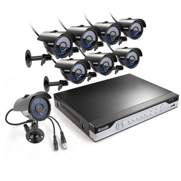 Zmodo 8-channel 960H DVR HDMI Surveillance Security System with 8 High-Res Weatherproof Cameras