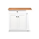 Balmore Modern and Contemporary White Lacquered Wood Kitchen Cart Trolley Cabinet