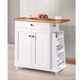 Balmore Modern and Contemporary White Lacquered Wood Kitchen Cart Trolley Cabinet