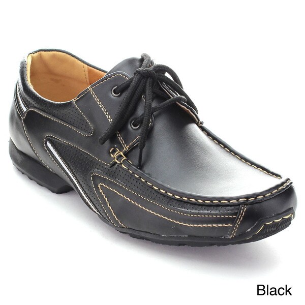 Roucs Cas-904s Men's Low Top Lace Up Perforated Moccasin Casual Oxfords