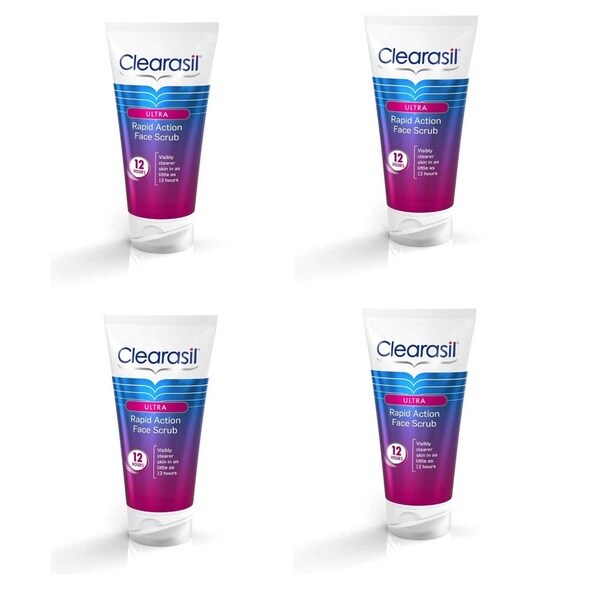 Clearasil Ultra Rapid Action Acne Treatment 5-ounce Face Scrub (Pack of 4)
