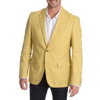 Daniel Hechter Men's Lemon Garment Wash Linen Sport Coat