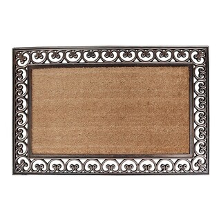 door extra mat coir natural mats paisley border double classic impression rubber doormat hover zoom