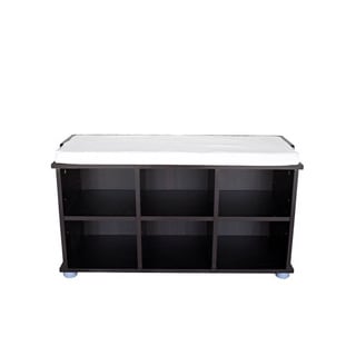 Black Bonded Leather/ Chrome Frame Shoe Storage Bench - Prices, Reviews