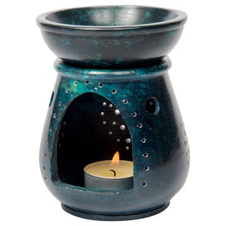 Gorara Stone Teal Jali work Aroma Lamp (India)