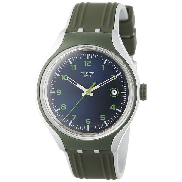 Swatch Men's YES4004 'Irony' Green Silicone Watch