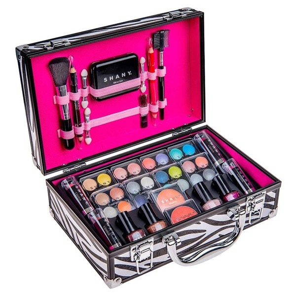 Shany Carry All Makeup Train Case with Pro Makeup and Reusable Aluminum