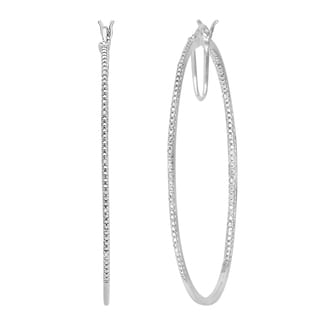 Sterling Silver 1/20ct TDW Diamond Hoop Earrings (I-J, I2-I3)