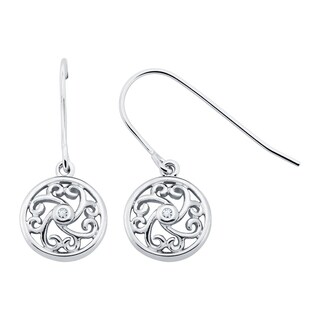 Boston Bay Diamonds Sterling Silver Diamond Accent Heart Shaped Scroll Earrings