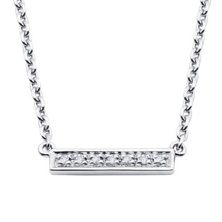 Boston Bay Diamonds Sterling Silver Diamond Accent Studded Bar Fashion Necklace