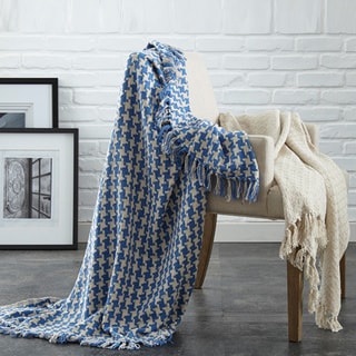 2 Pack 100% Cotton Houndstooth throws