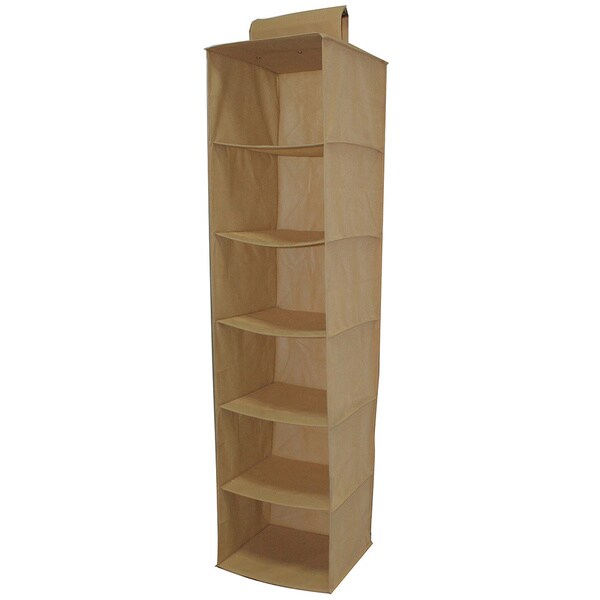Tan Hanging Colllapsible 6-shelf Organizer