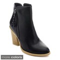Wild Diva Dominic-25 Women Fashion Stacked Chunky Heel Side Zipper Ankle Booties