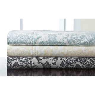 300 Thread Count Delano Damask Cotton Print Sheet Set