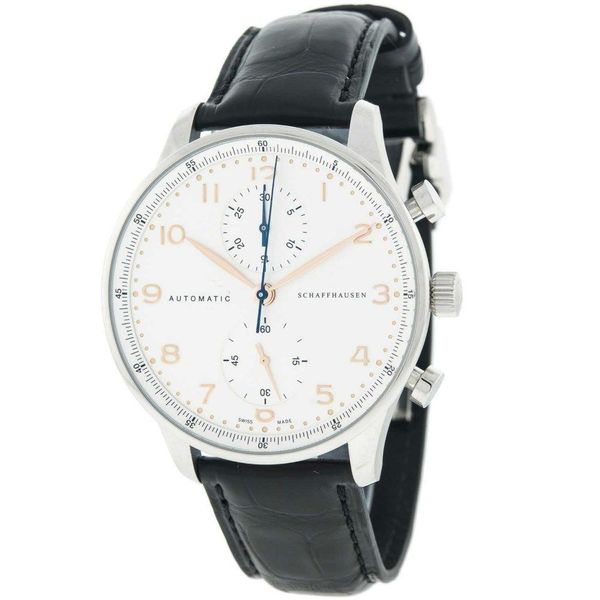 IWC Men's IW371445 'Portuguese' Chronograph Automatic Black Leather Watch