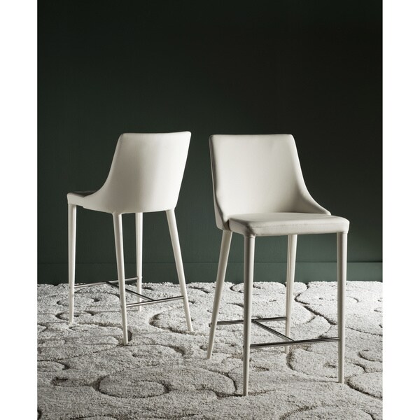 Safavieh Mid-Century Dining Summerset 26-inch Buttercream Counter Stool (Set of 2)