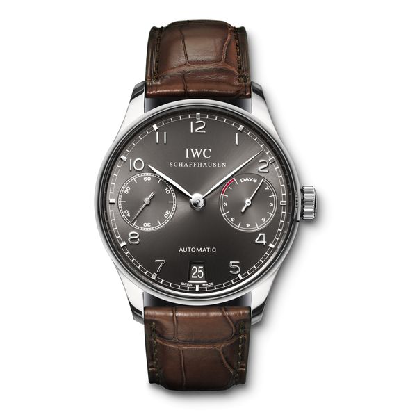 IWC Men's IW500106 'Portuguese' 18kt White Gold Chronograph Automatic Brown Leather Watch