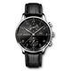 IWC Men's IW371447 'Portuguese' Chronograph Automatic Black Leather Watch