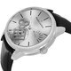 Maurice Lacroix Men's MP7158-SS001-101 'MasterPiece' Silver Dial Black Leather Strap Square Wheel Watch