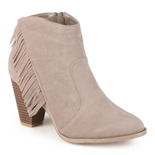 Journee Collection Women's 'Sage' Faux Suede Fringed Bootie
