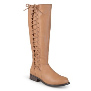 Journee Collection Women's 'Cinch' Regular and Wide-calf Round Toe Side-lace Riding Boots
