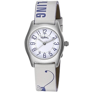 Kipling Purple Monkey Girls' Leather Strap Quartz Watch