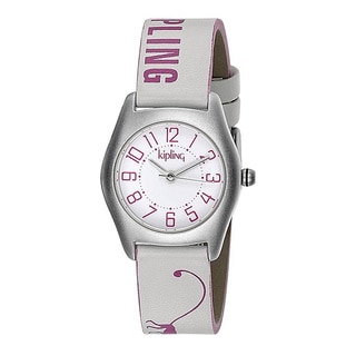 Kipling Pink Monkey Girls' Leather Strap Quartz Watch
