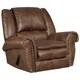 Contemporary Brown Faux Leather Motion Recliner