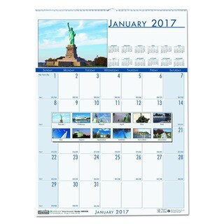 AT A GLANCE Monthly Wall Calendar with Ruled Daily Blocks 2016