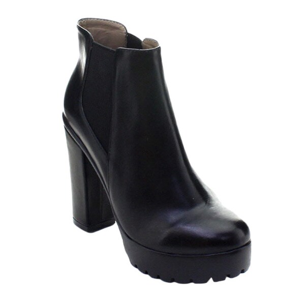 chunky heel platform bootie