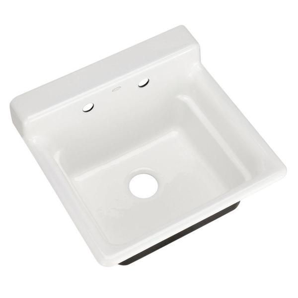 Kohler Bayview Top-Mount Cast Iron 25.5 x 24 x 18.625 2-hole Utility ...