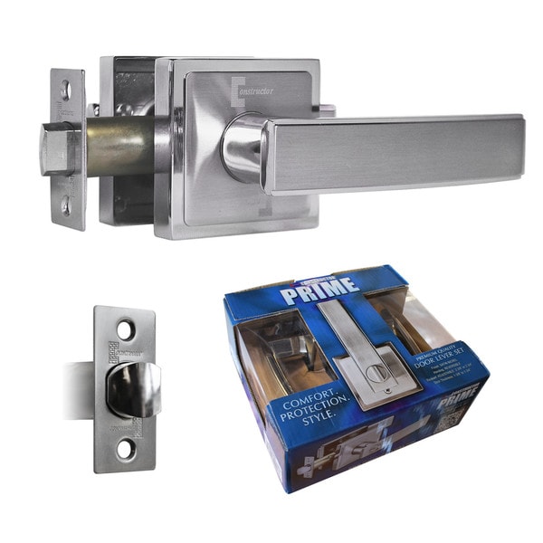 Prime Passage Lever Door Lock Satin Nickel Finish Knob Handle Lockset