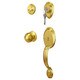 Comfort Entry Lock Set with Door Lever Handle Polished Brass Finish
